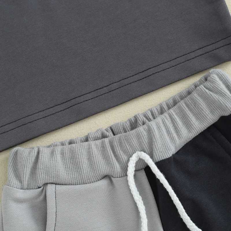 Clothing Sets Lioraitiin Toddler Baby Boy Girl Outfit Short Sleeve Contrast Color T Shirt Tops Elastic Shorts Set Neutral Summer Clothes