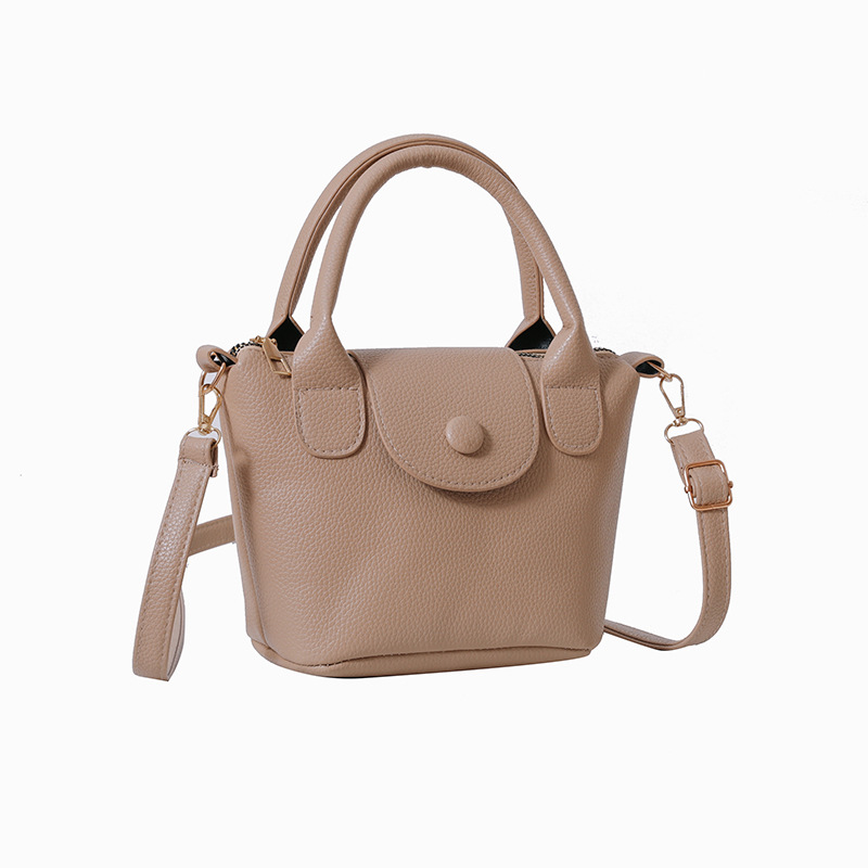 2025 Designer and versatile Fashionable 3 hand-held small for women, new color contrasting casual bucket bag, 2023 summer niche simple crossbody bag w