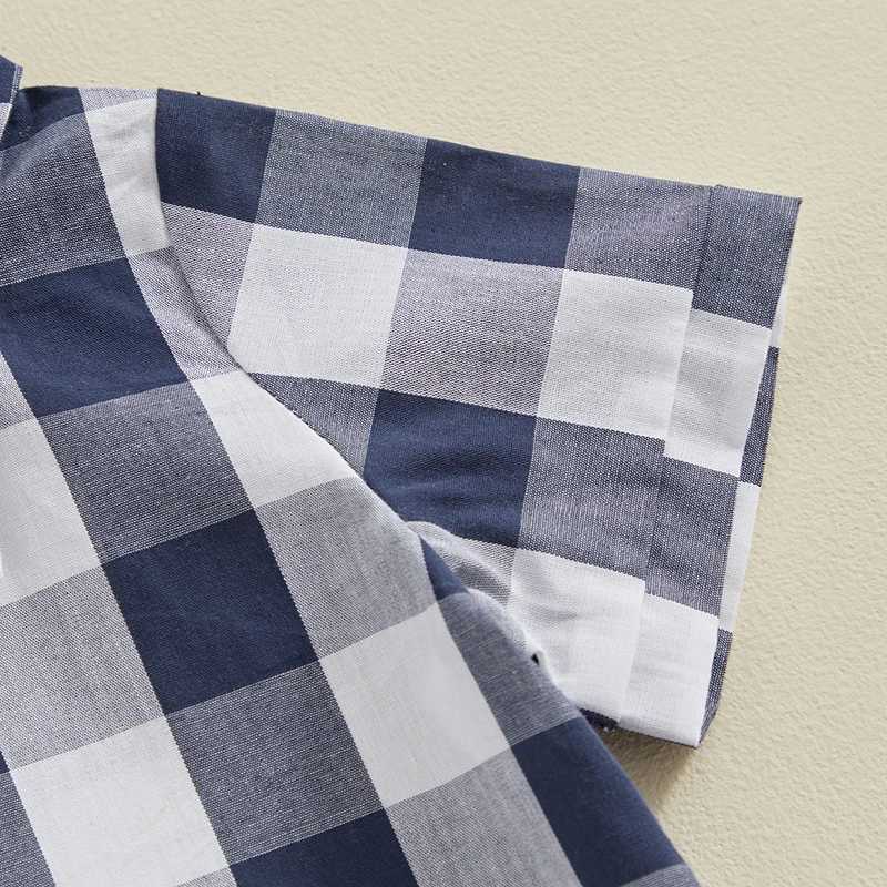 Clothing Sets Baby Boy Summer Outfits Short Sleeve Button Down Plaid Tops + Adjustable Suspender Shorts Infant Toddler Clothing Set