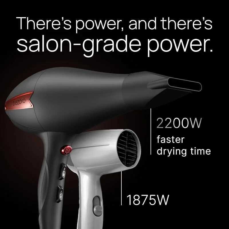 Hair Dryers Diffuser Hair Dryer 2200 Watt Professional Ionic Salon Blow Dryer Ceramic Tourmaline Hairdryer with 2 ConcentratorL478