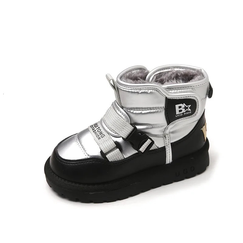 Winter Snow Boots for Children Fashion Waterproof Outdoor Shoes Boys Plus Cashmere Thicken Warm Boots Girls Pink Boots 240711