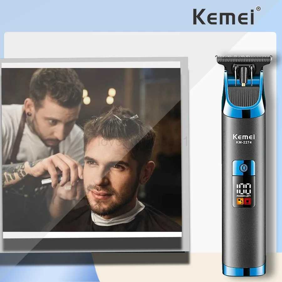 KM-2274 Kemei/KEMEI New Pushing Hair clipper with LCD digital display and fast oil filling head carving for hair cuttingM240715