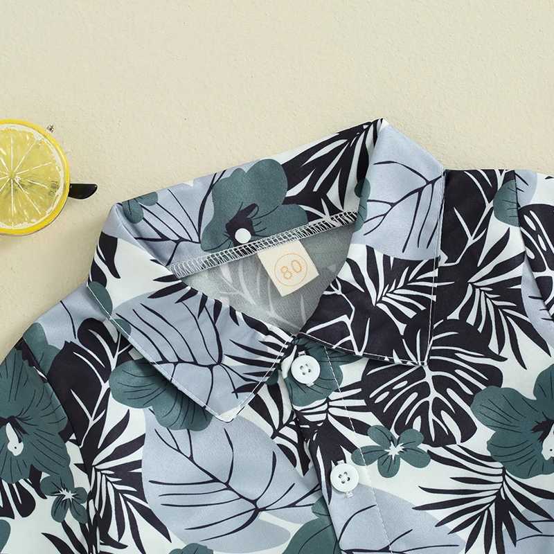 Clothing Sets 0-4Y Boys Clothing Sets Summer Short Sleeve Flower Print Tops + Shorts + Hat Kids Clothes Casual Clothing Sets for Children