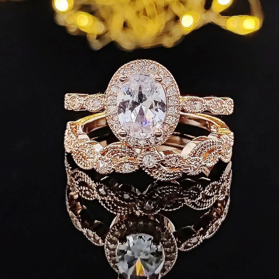 Jewellery Ring Designer Silver Plated Crystal Retro Pattern with Inlaid Zircon for Wedding Engagement Special Occasion Gift High Quality