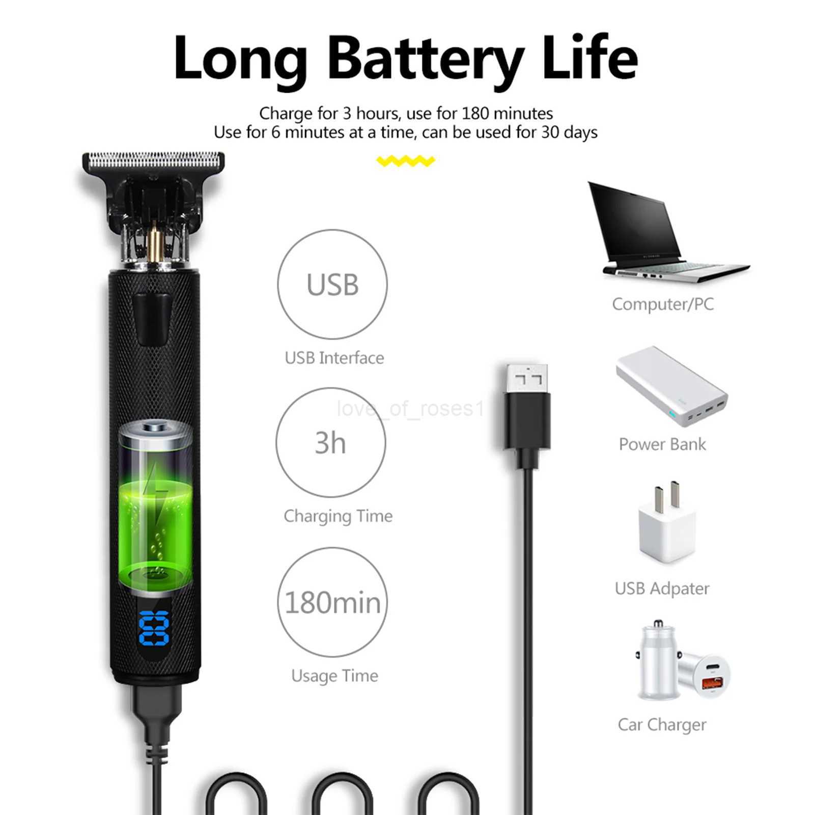 HIENA T9 Hair Trimmers vintage hair cutting machine clipper professional barber machines anti slip texture Cordless Beard ShaverM240715