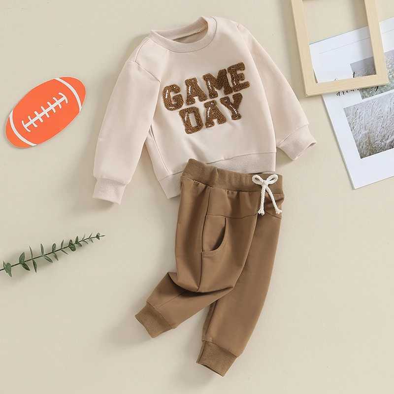 Clothing Sets 2023-09-21 Lioraitiin 3M-3Y Toddler Baby Boys Fall Outfits Fuzzy Letter Embroidery Long Sleeve Sweatshirt and Pants Clothes Set