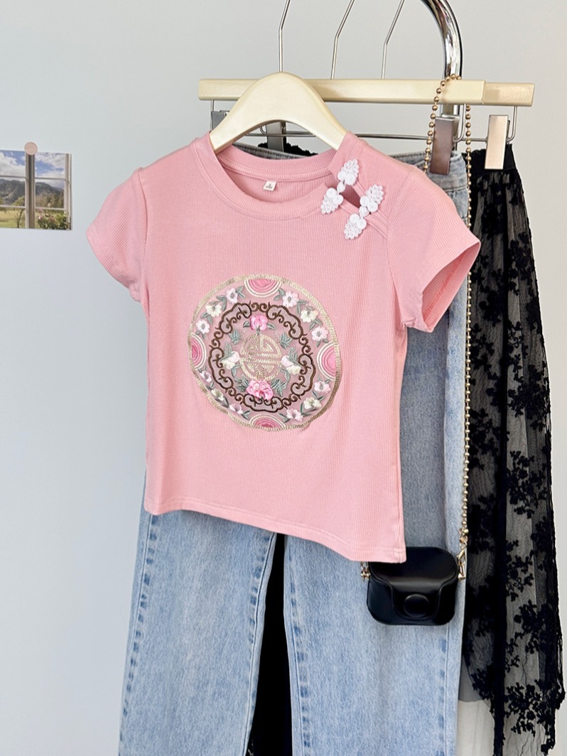 Womens Designer t shirts For Women t shirt With Letter And Dot Fashion Embroidered letters Summer Short Sleeved Top Tee Woman Clothing