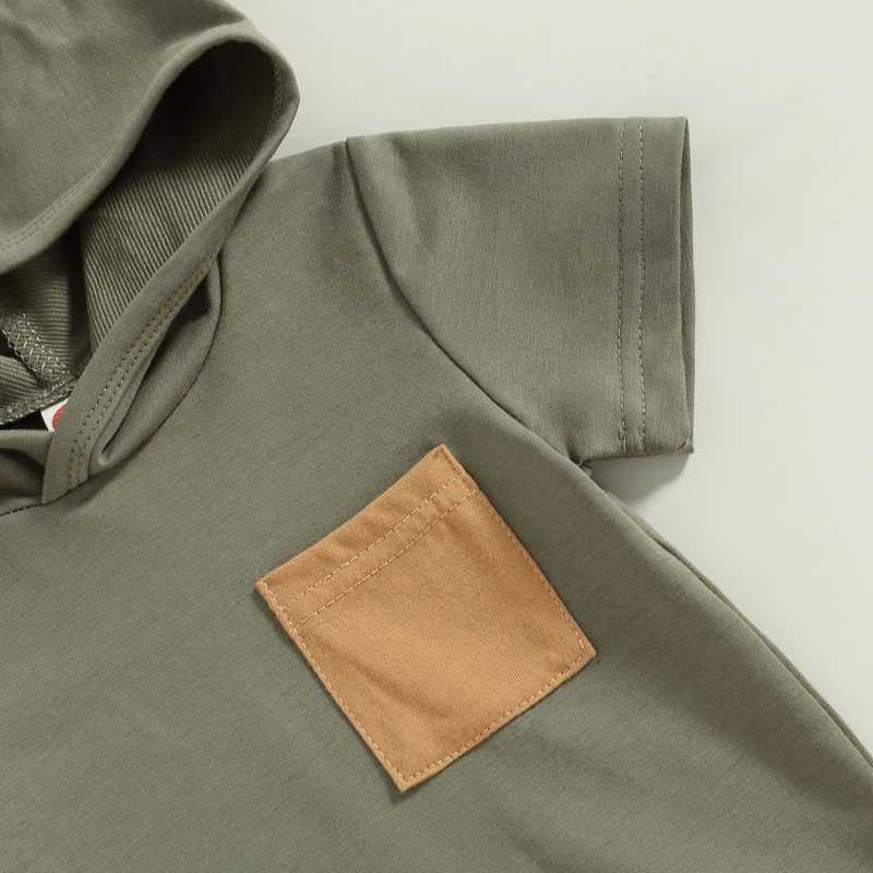 Clothing Sets 0-3Y Toddler Infant Baby Boy Clothes Sets Fashion Short Sleeves Hooded T-shirt Top + Short Pants Summer Newborn Outfits