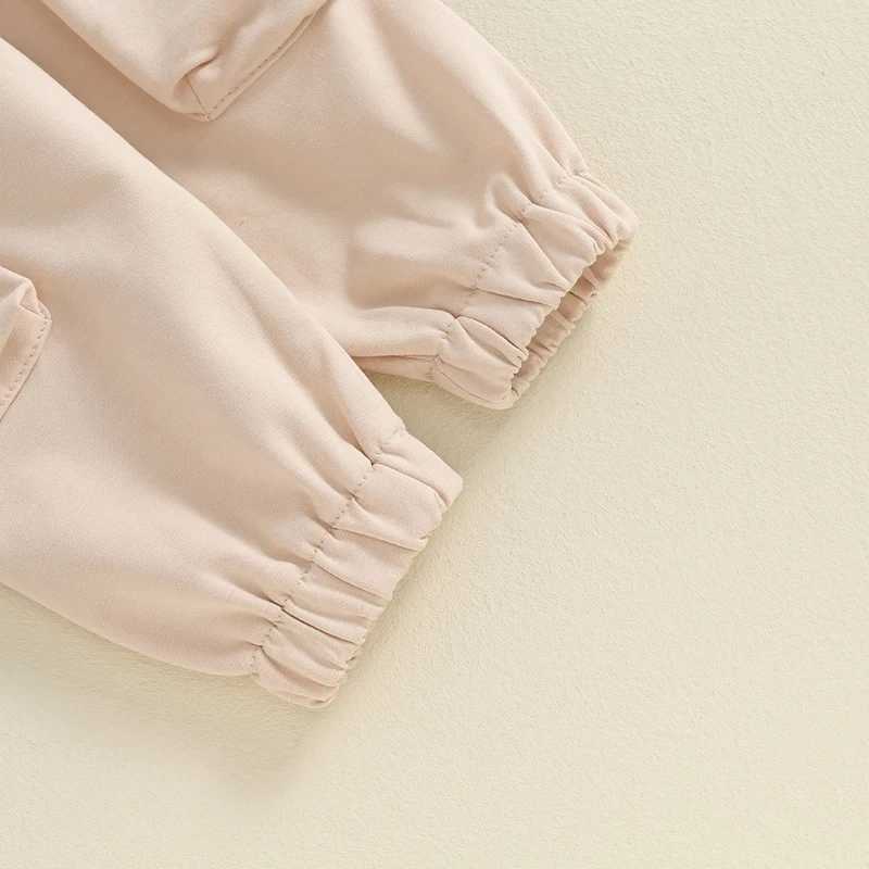 Clothing Sets Casual Baby Boys Outfits Fall Toddler Clothes Set Solid Long Sleeve Pocket Sweatshirt Cargo Pants 2PCS Children Clothing Suit S7YT