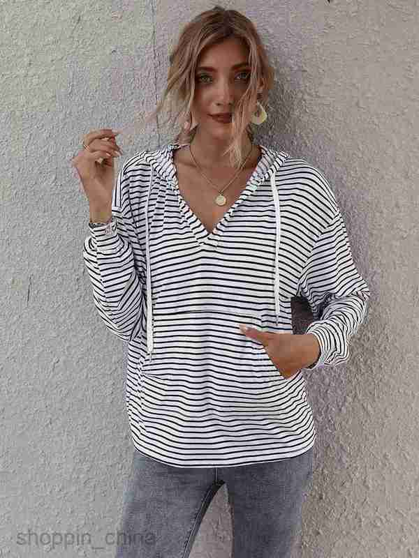 Women Hoodies Sweatshirts Stripe top women's brand women's loose sweater Woman jogging suit