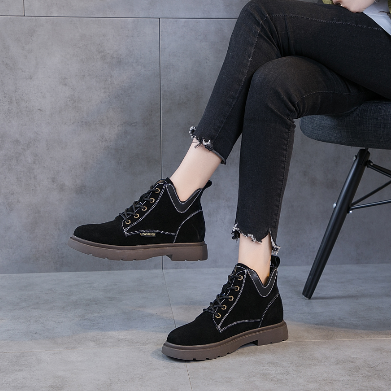 AIYUQI Ankle Boots Women 2024 Winter New Suede Genuine Leather Women Booties Flat Large Size Ladies Short Boots