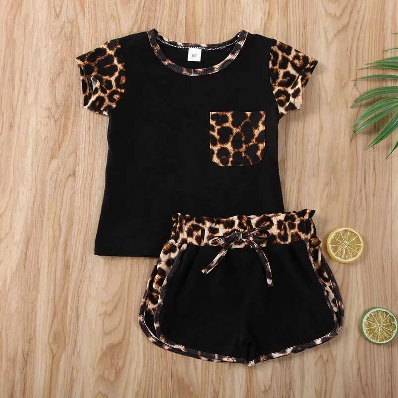 Clothing Sets Pudcoco US Stock 1-6 Years 2PCS Summer Toddler Kids Baby Girl Clothes Set Print Leopard Short Sleeve Top Pants Leopard Outfits