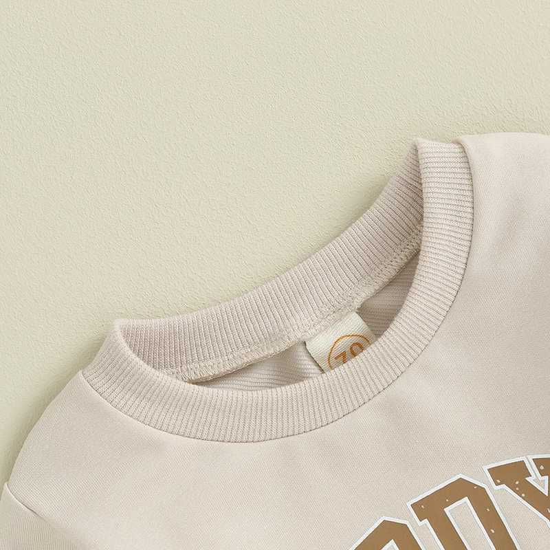 Clothing Sets 2023-08-08 Lioraitiin 0-3T Newborn Baby Outfits Letter Print Long Sleeve Round Neck Sweatshirt and Pants Set Toddler Pants Suits