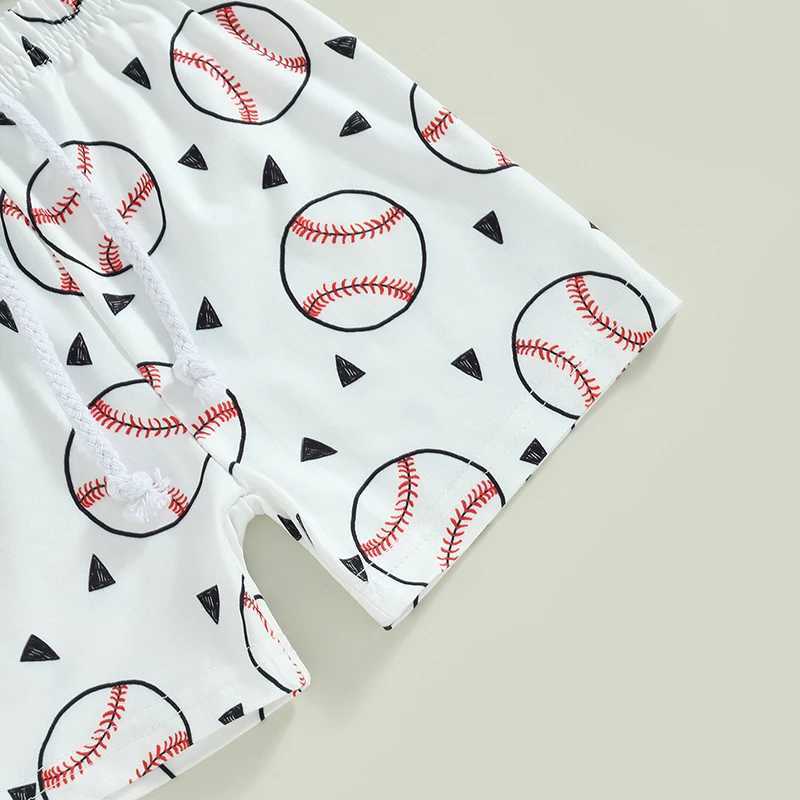 Clothing Sets Newborn Kid Baby Boys Summer Clothes Outfits Casual Baseball Print Short Sleeve T-Shirt and Elastic Sports Shorts Suit
