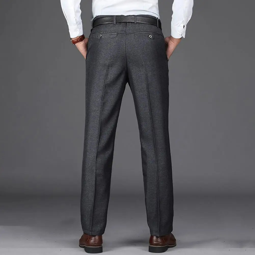 Stylish Men Pants Formal Groom Suit Pants Straight Zipper Male Suit Pants Match Shirt 240708