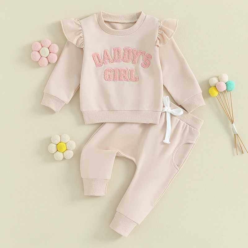 Clothing Sets 2023-09-27 Lioraitiin 0-3Y Baby Girl Clothes Daddys Girl Long Sleeve Crewneck Sweatshirt Top Casual Pants Fall Winter Outfits