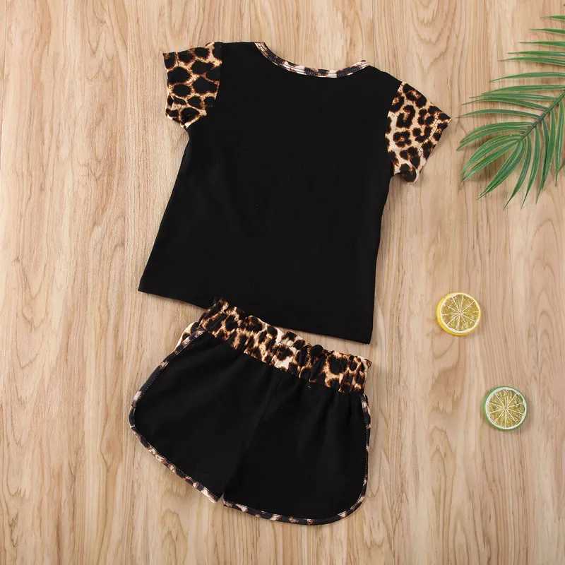 Clothing Sets Pudcoco US Stock 1-6 Years 2PCS Summer Toddler Kids Baby Girl Clothes Set Print Leopard Short Sleeve Top Pants Leopard Outfits
