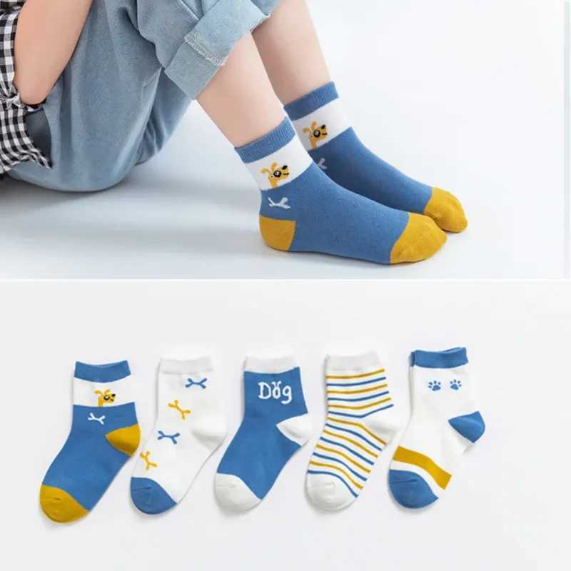 5 pairs/batch of cute baby girl socks autumn rainbow striped cotton childrens socks baby boy socks childrens soccer 1-12Y W241030