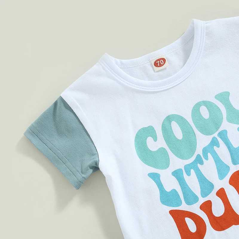 Clothing Sets 2023-02-17 Lioraitiin 0-3Years Baby Boys 2Pcs Summer Shorts Set Short Sleeve Letters Print T-shirt with Elastic Waist Shorts