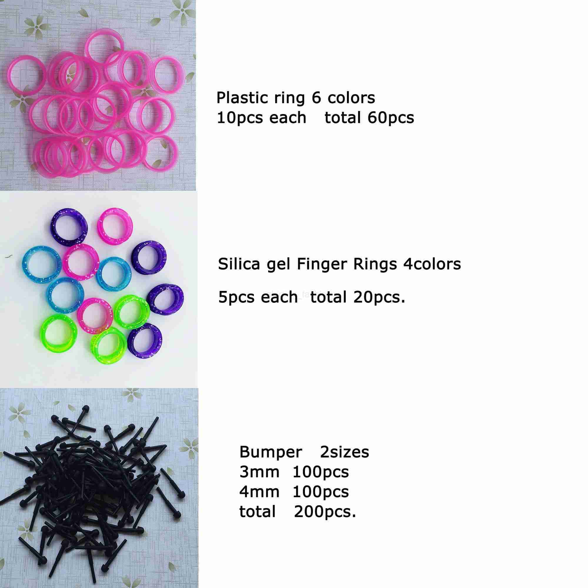 280PCS Finger Rings Inserts and Bumper fit any Hairdressing Scissor replacement partsCL240715