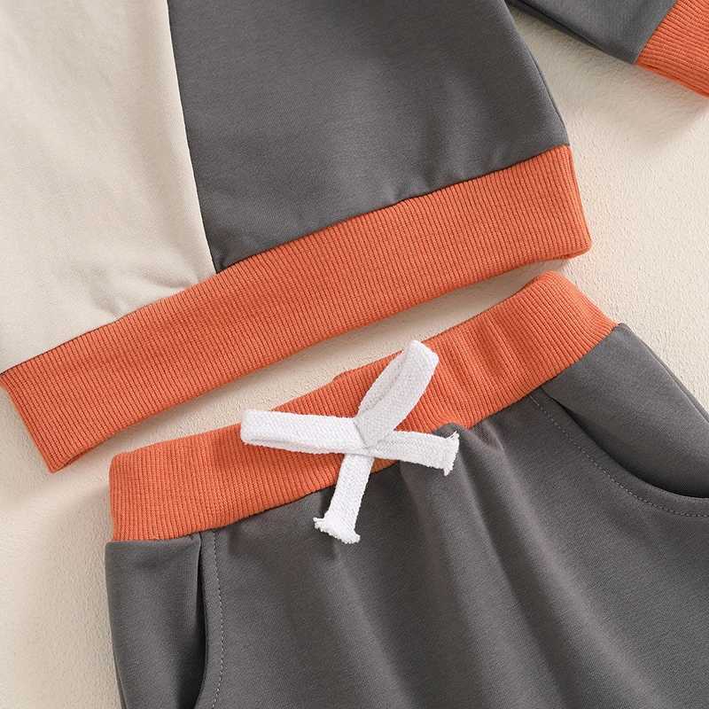 Clothing Sets Baby Boys Clothes Sets Contrast Color Long Sleeve Casual Sweatshirt+Drstring Pants 2pcs Kids Clothes Sports Suit Autumn New