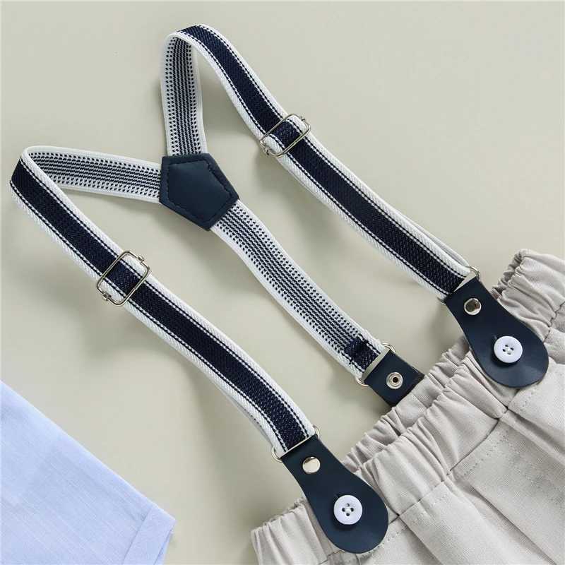 Clothing Sets Newborn Infant Boys Summer Gentleman Clothes Bowtie Turn-Down Collar Short Sleeve Romper and Bib Straps Shorts 2Pcs Suit