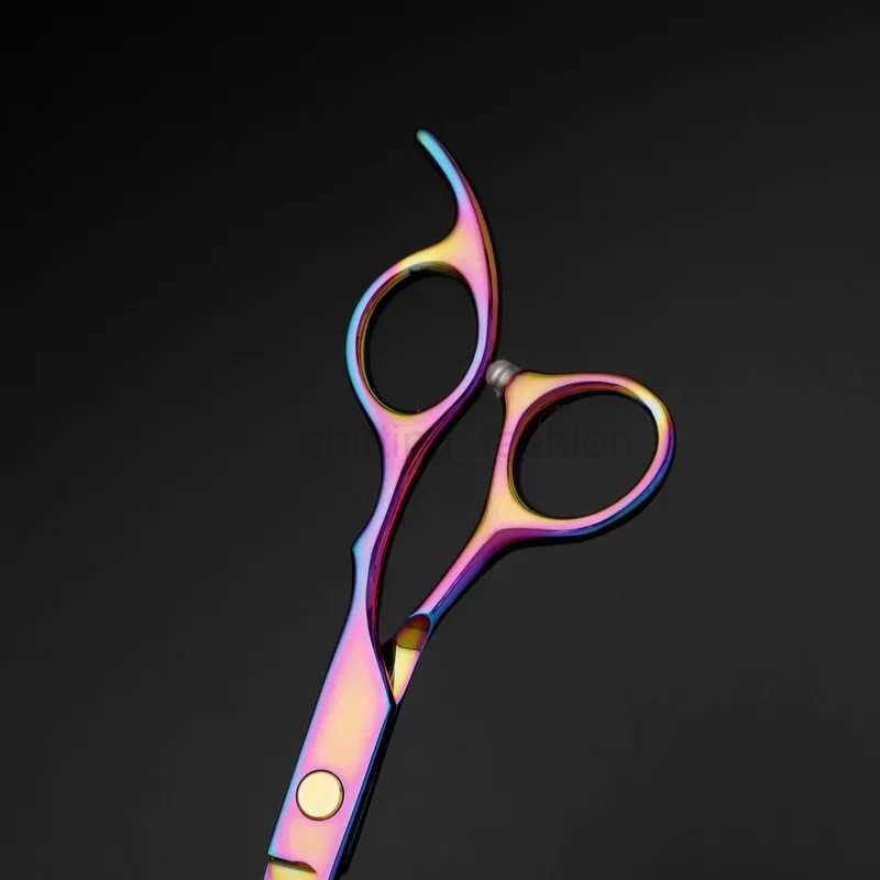 Professional Japan 440c Steel 6inch Rainbow Cut Hair Scissors Set Cutting Shears Thinning Barber Scissor Hairdressing ScissorsCL240715