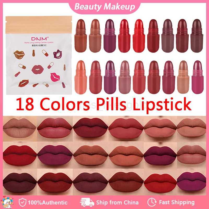 Pills Lipstick 18 Colors 18 Colors Long Lasting Pill Lipstick Cute Waterproof Non-Fading Lipstick Velvet Matte Lipstick Set zxx240715