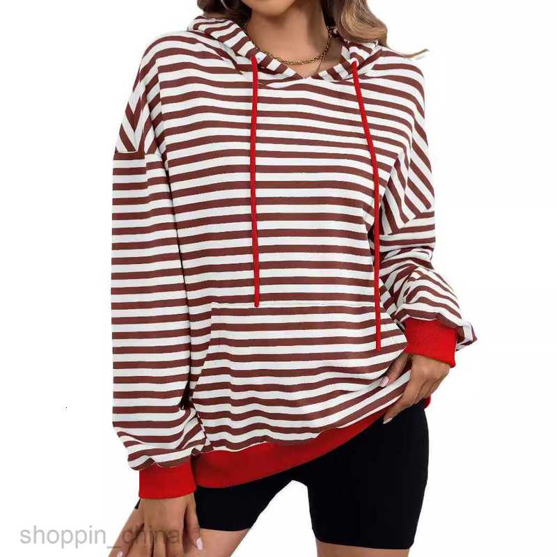Women Hoodies Sweatshirts Women's autumn/winter new TIKTOK loose casual striped hoodie Woman jogging suit