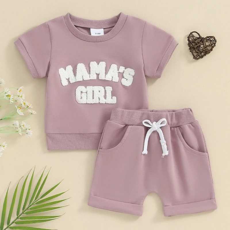 Clothing Sets Lioraitiin Infant Kids Baby Girl Clothes Fuzzy Letter Embroidery O-Neck Short Sleeve Sweatshirts T-Shirts Shorts Sportwear Suits