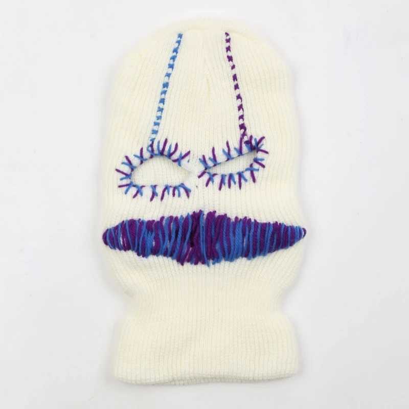 Beanie/Skull Caps Balaclava Distressed Halloween Balaclava Funny Balaclava Face Mask Horror Balaclava Hooded Party Hat Knitted Hat J240711