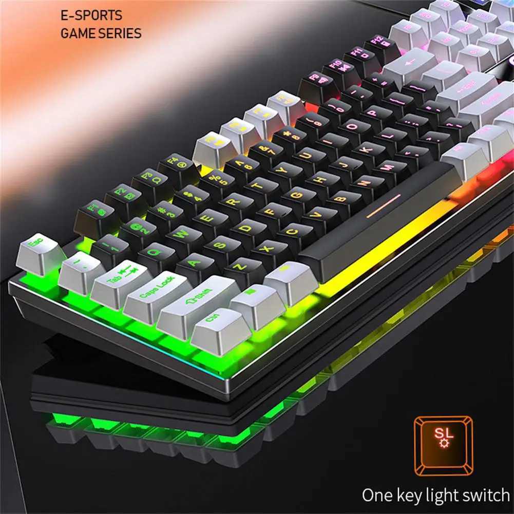 K500 Gaming keyboard 104 Keys Wired Gaming keyboard Backlit Mechanical Desktop Computer Keyboard for Desktop Laptop PC GamersM240715