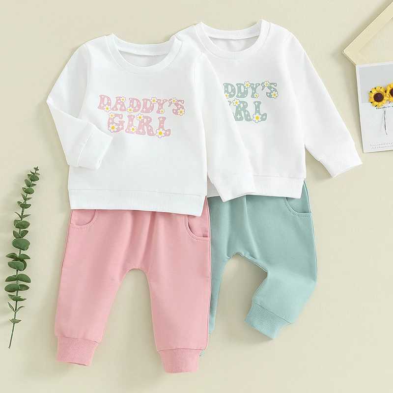 Clothing Sets 2023-09-13 Lioraitiin 0-3Y Toddler Baby Girls Winter Outfits Casual Letter Print O-Neck Sweatshirt +Elastic Long Pants Clothes