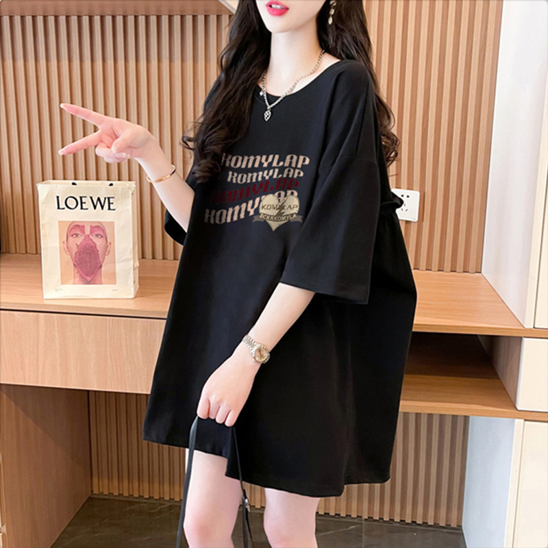 First cotton 2024 summer short sleeved women's Korean version loose oversized T-shirt top