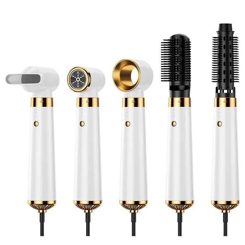 Hair Dryers Multifunction Hair Dryer 5 in 1 Hot Air Comb Automatic Curling Rod Straight Hair Comb Hair Dryer Salon Style Tool Fast DryL478