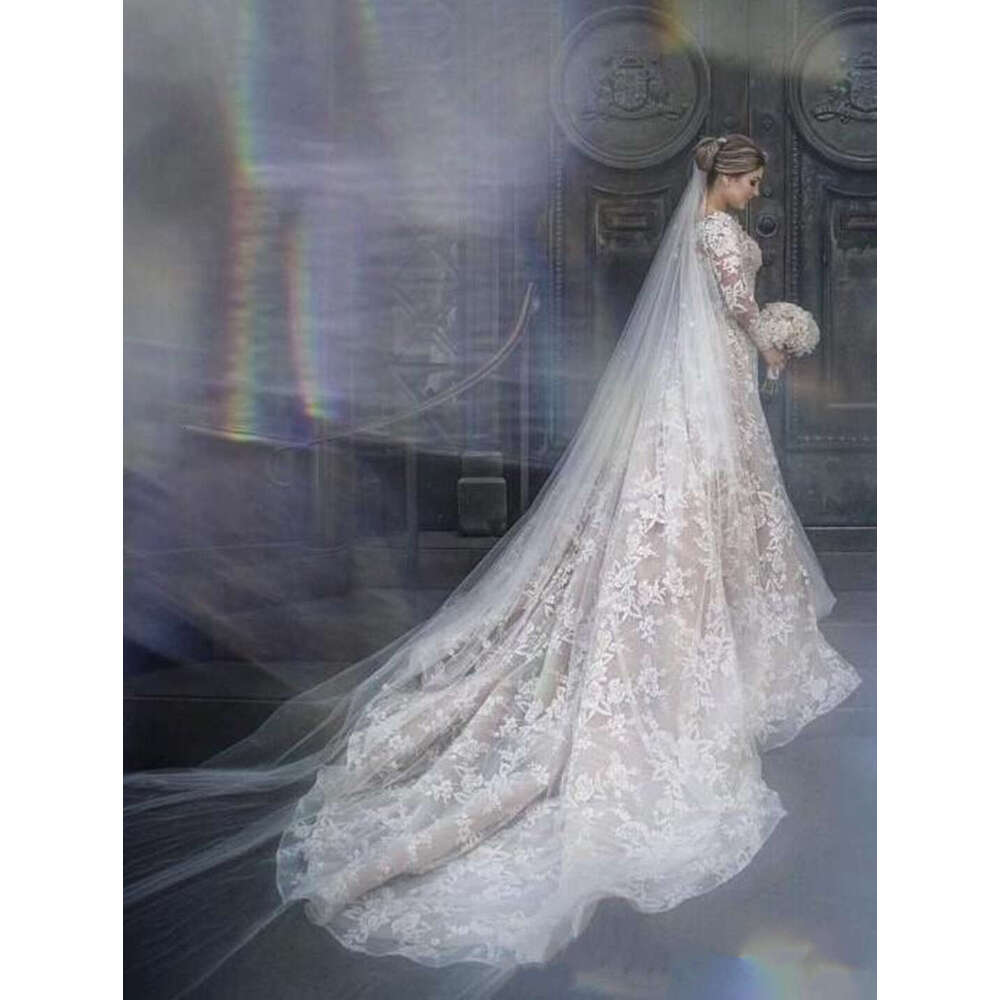 Vintage Mermaid special Dresses with Detachable Train Arabic Sheer Neck Lace Appliques Plus Size Long Sleeve Bridal Gowns