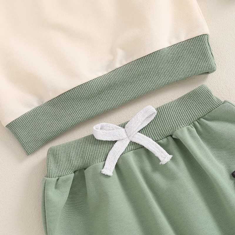 Clothing Sets Baby Boys Clothes Sets Contrast Color Long Sleeve Casual Pocket Sweatshirt+Pants 2pcs Kids Clothes Sports Suit Autumn New