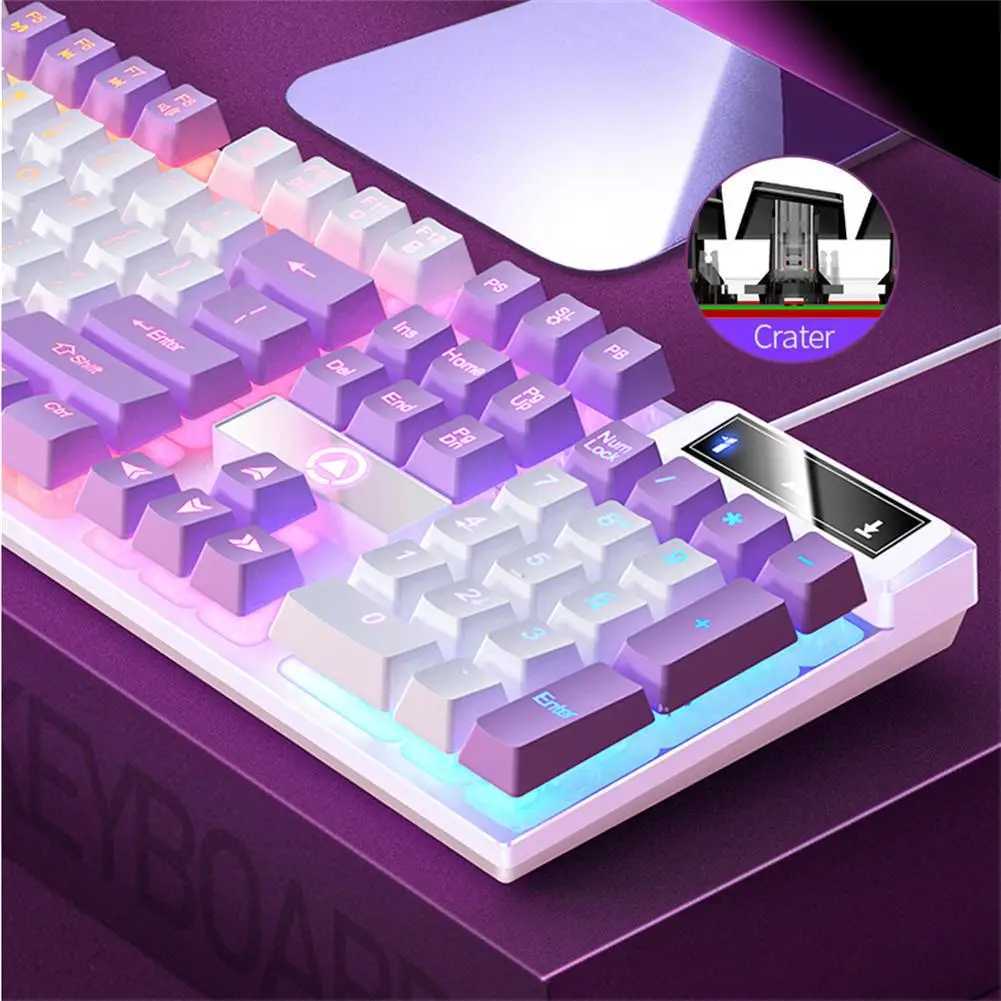 K500 Gaming keyboard 104 Keys Wired Gaming keyboard Backlit Mechanical Desktop Computer Keyboard for Desktop Laptop PC GamersM240715