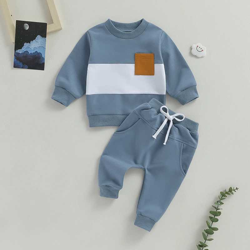 Clothing Sets Newborn 0-3 Years Baby Boy Suit 2PCS Clothes Contrast Color Sweatshirt + Long Pant Set Sport Casual Autumn Outfit Clothing OVYV