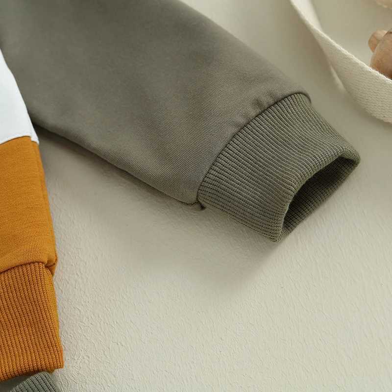 Clothing Sets Baby Boys Autumn Clothes Set Kids Contrast Color Patchwork Long Sleeve Tops Hoodies Pants Toddler Casual Outfits Tracksuits