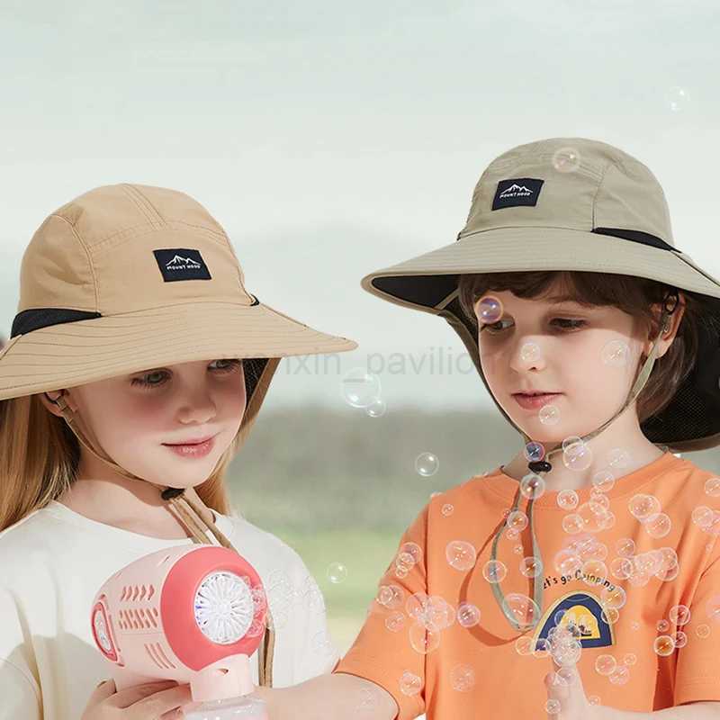 3-8 Yeas Kids UPF 50+ Sun Protection Hats Sun Hat for Baby Boy Girl Child Breathable Wide Brim UV Protection Cap Sunscreen hatXJ240715