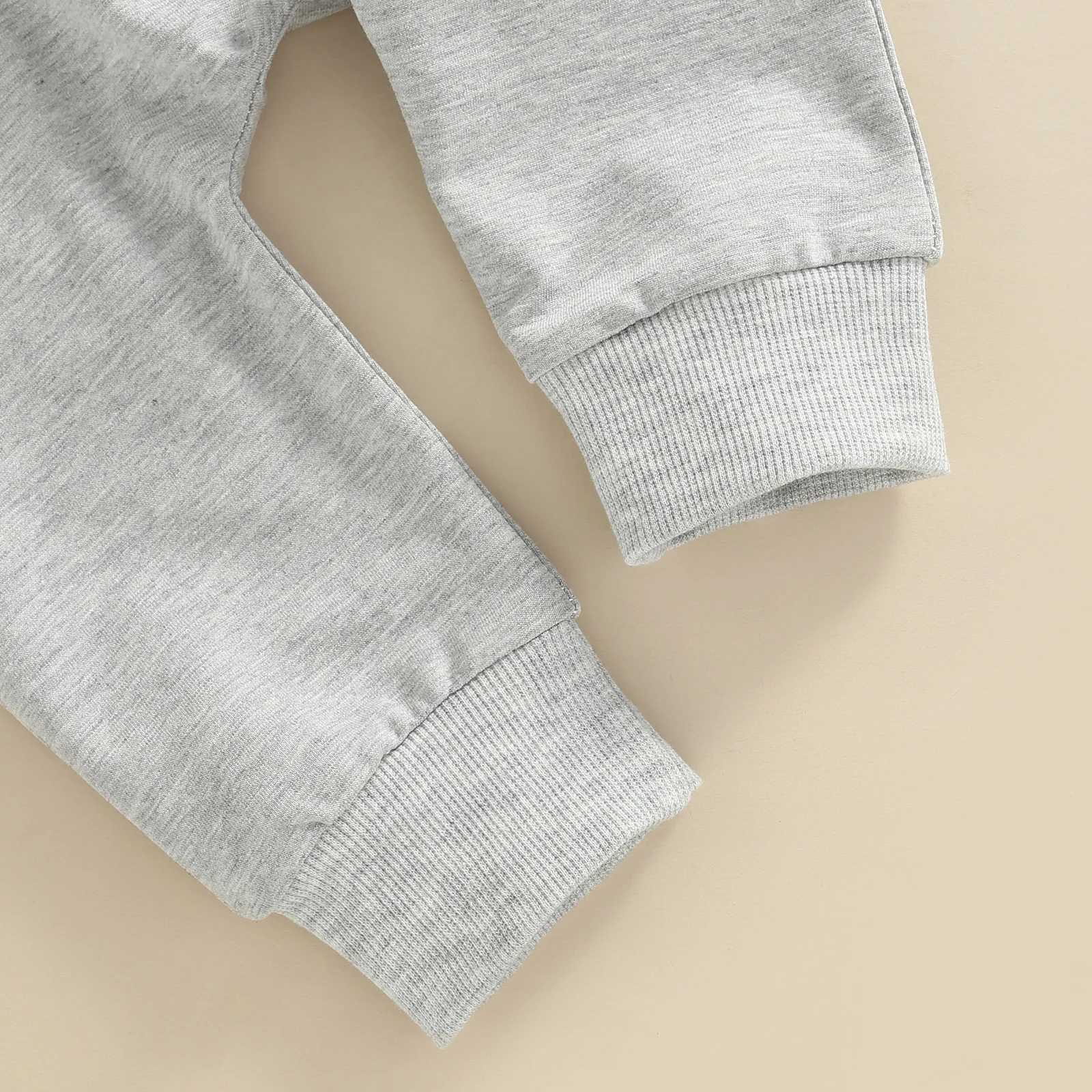 Clothing Sets 2022-06-01 Lioraitiin 0-3Years Newborn 2Pcs Outfits Capital Letter Print Long Sleeve Hooded Pullover Side Pockets Trousers