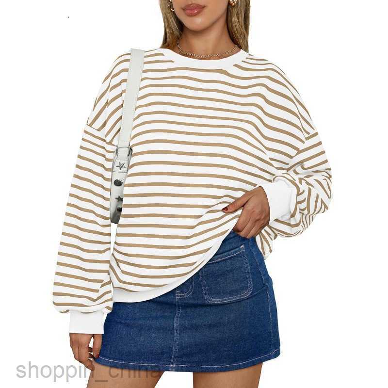 Women Hoodies Sweatshirts women's autumn and winter new striped long sleeved round neck sports shirt Y2K hoodie Woman jogging suit