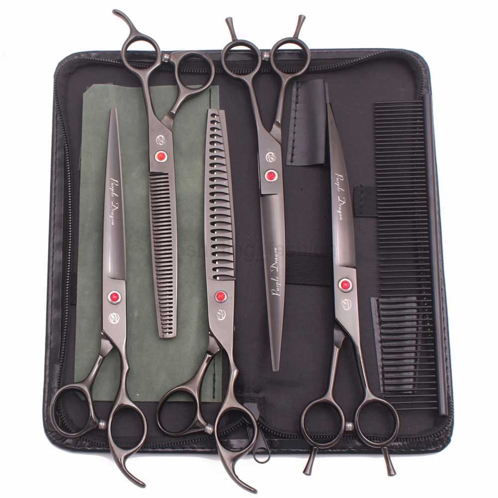 Purple Dragon 8 Inch Dog Grooming Scissors Thinning Shears Professional Cat Pet Scissors Hair Cutting High Quality Z3015-bCL240715