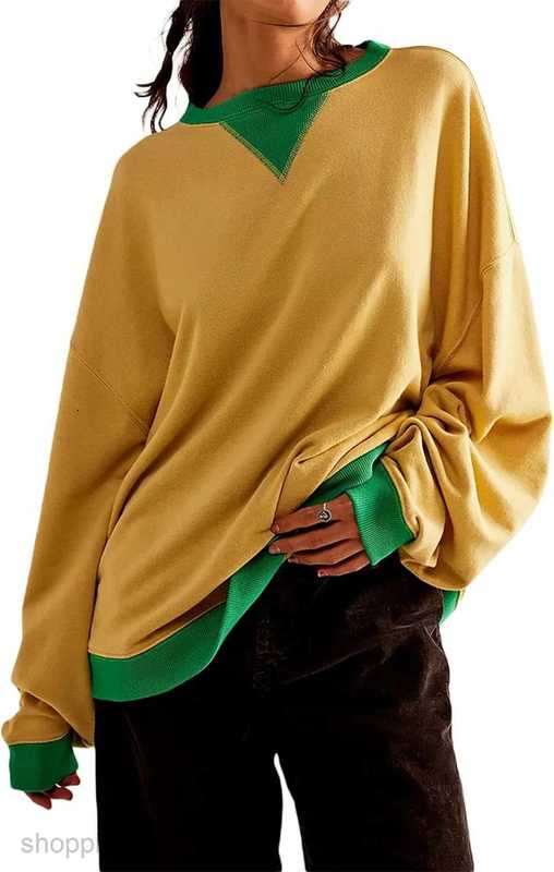 Women Hoodies Sweatshirts Women's clothing autumn/winter TIKTOK loose casual contrasting color hoodie for women Woman jogging suit