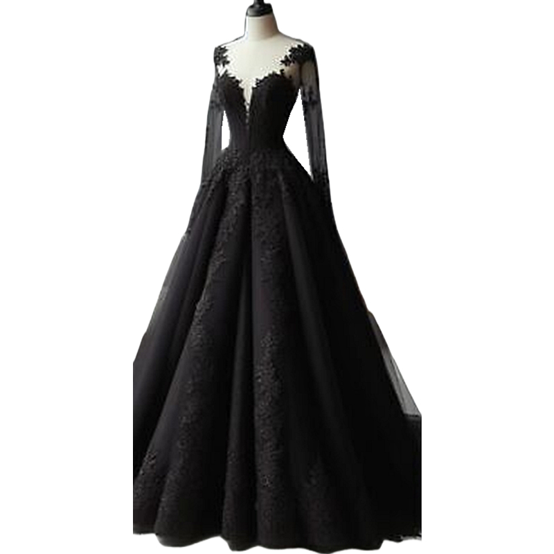 2024 Purple And Black Gothic Wedding Dresses Long Sleeve Pleats Vintage Bridal Gowns Lace Appliques Corset A-Line Women Mariage Events Anniversaries D