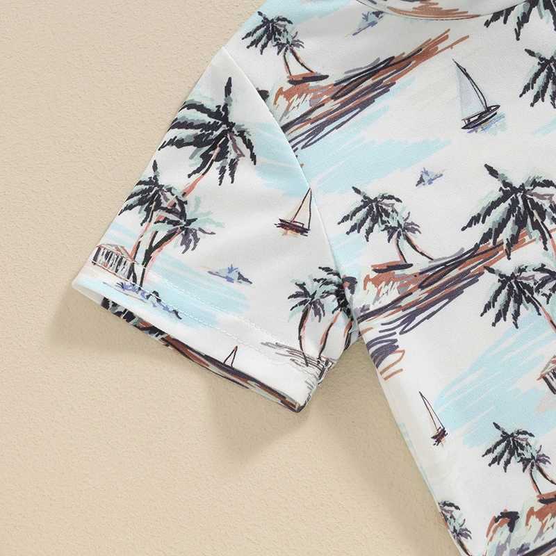 Clothing Sets Toddler Baby Boys Summer Outfits Beach Style Tree Print Short Sleeve T-Shirts Tops Elastic Waist Shorts 2Pcs Clothes Set