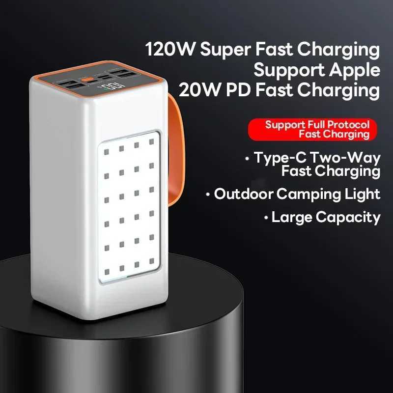 120W Super Fast Charging 200000mAh Power Bank for Iphone 15 Pro Max Laptop LED Light Powerbank Portable External Battery ChargerM240715