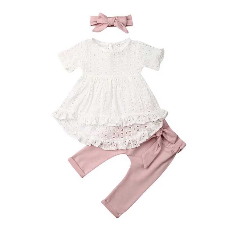 Clothing Sets Lioraitiin New Fashion 0-24M Lovely Newborn Kid Baby Girl Clothes Set Top T-Shirt Cotton Bow Pants Headband 3PCS Outfit