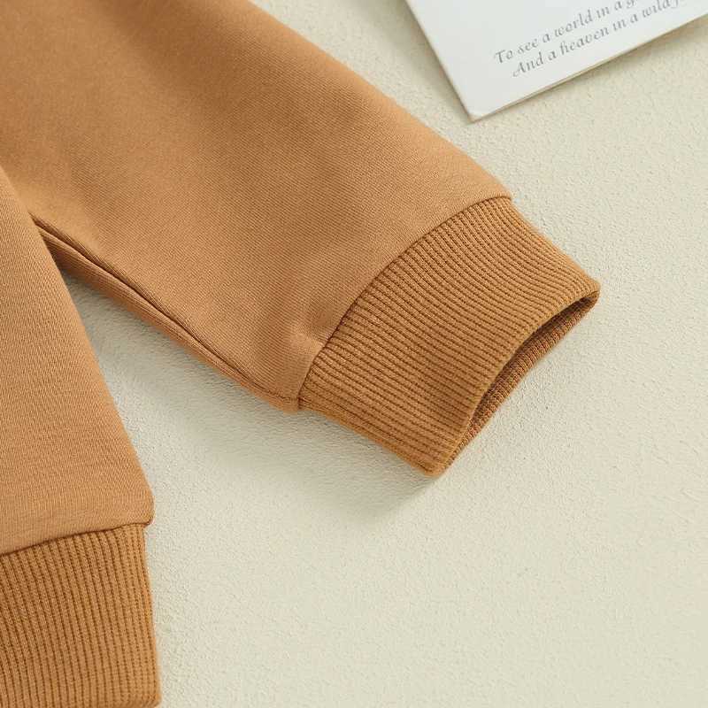 Clothing Sets 2023-10-11 Lioraitiin 0-18M Baby Boy 2Piece Outfits Solid Color Long Sleeve Sweatshirt +Pocket and Elastic Pants Toddler Clothes